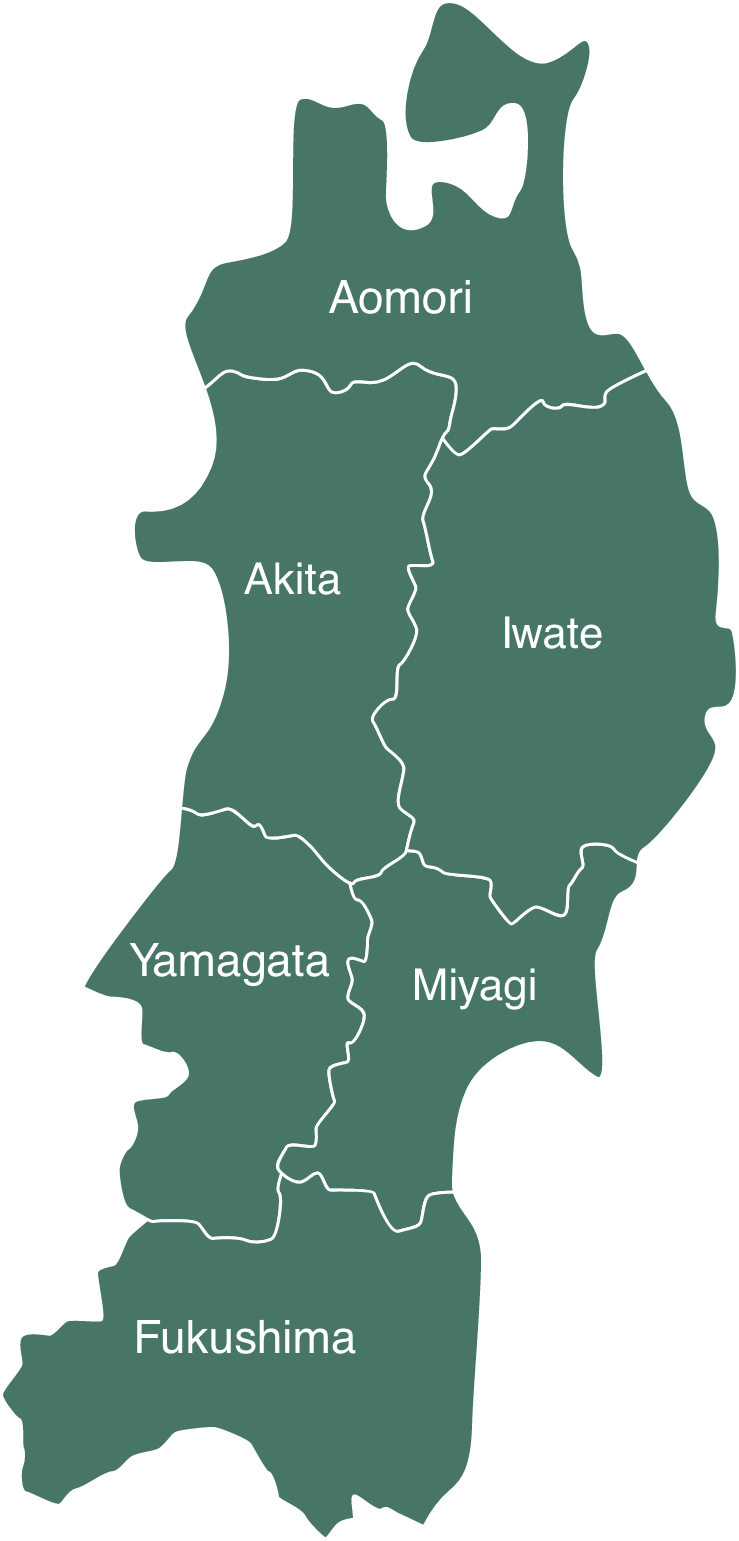 東北６県の地図